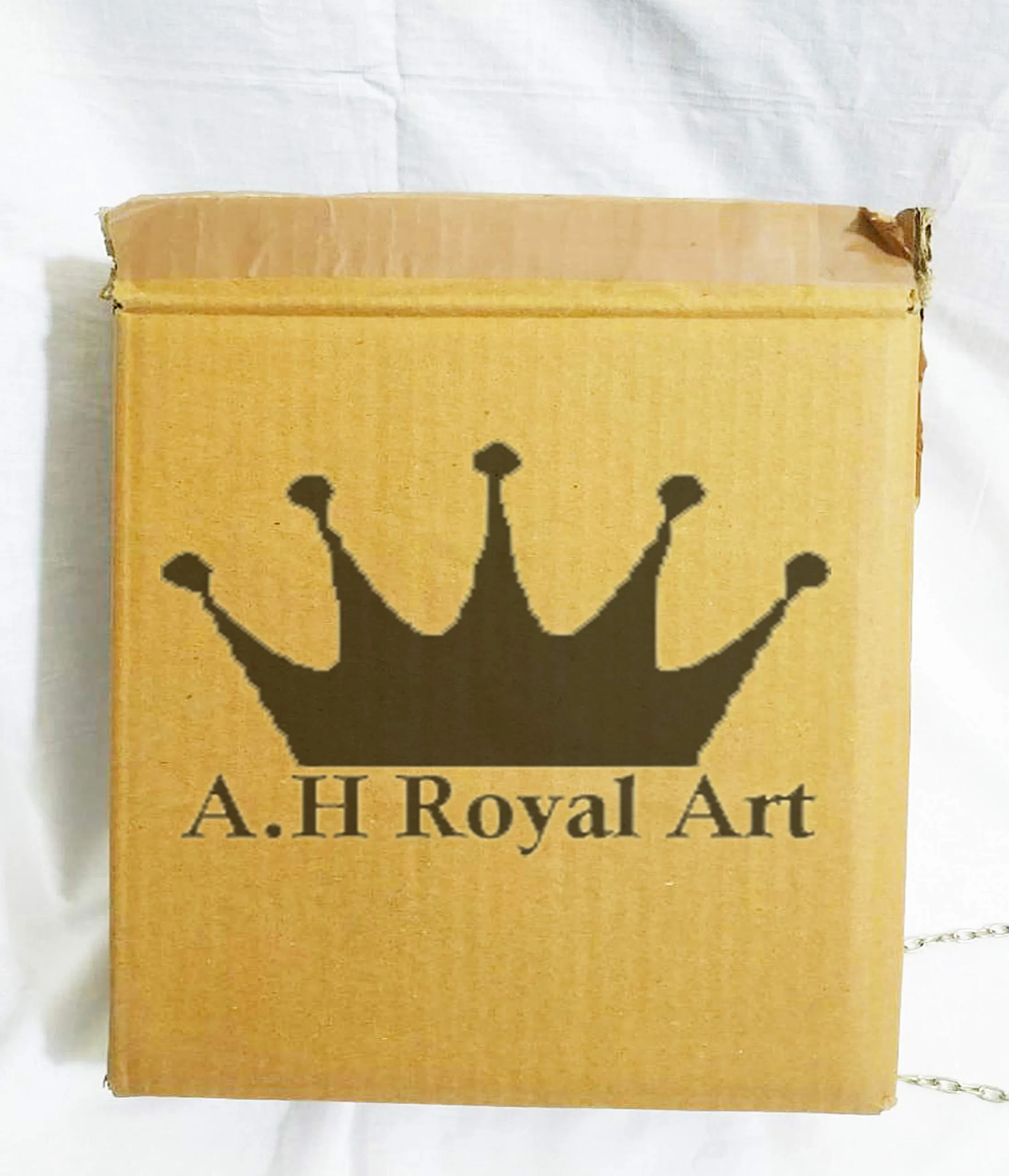 A.H Royal Decorative Glass & Brass Wall Hanging Photo Frame (Size - 8x8 inch, Golden)