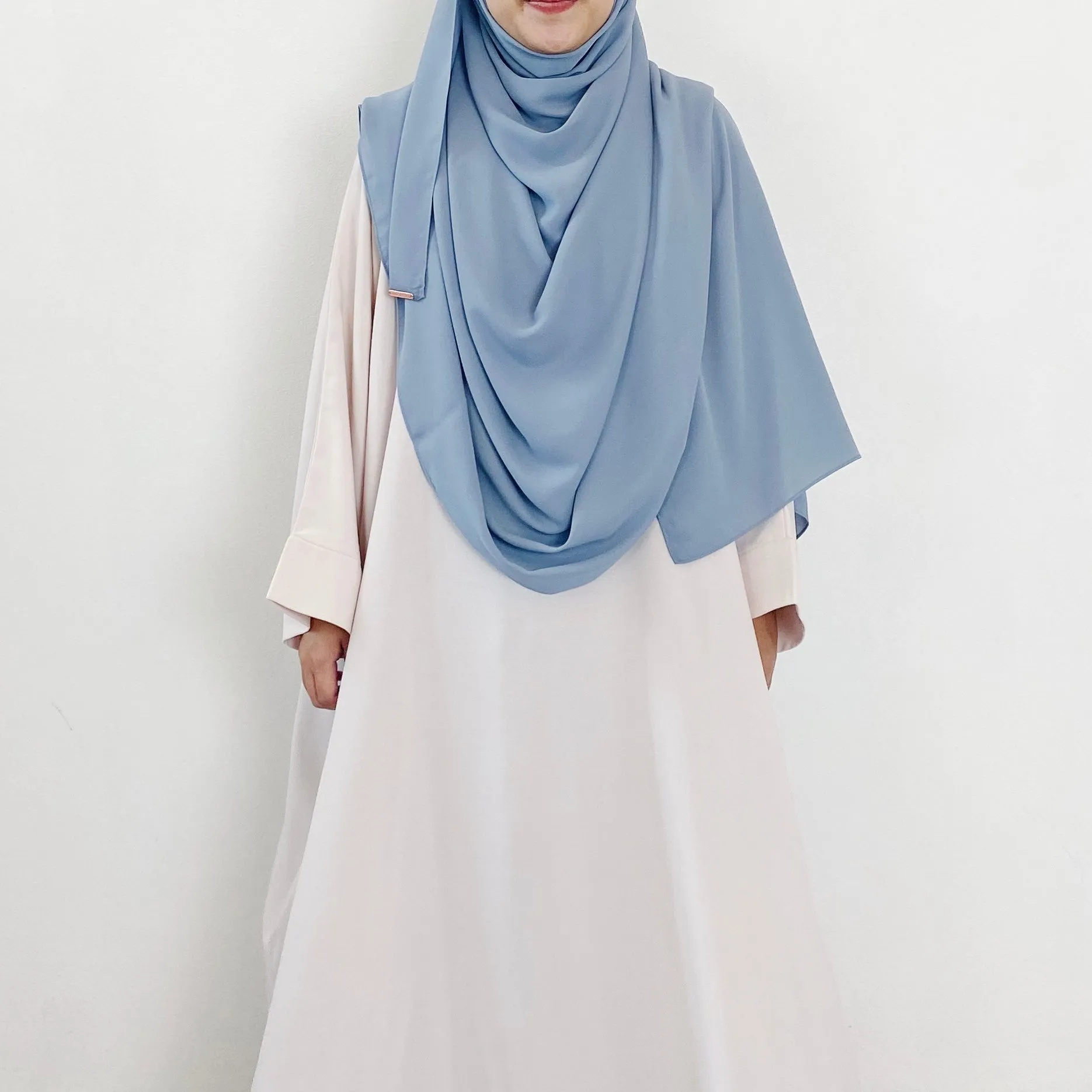 AS/IS - Super Wide Shawl : Dusty Blue