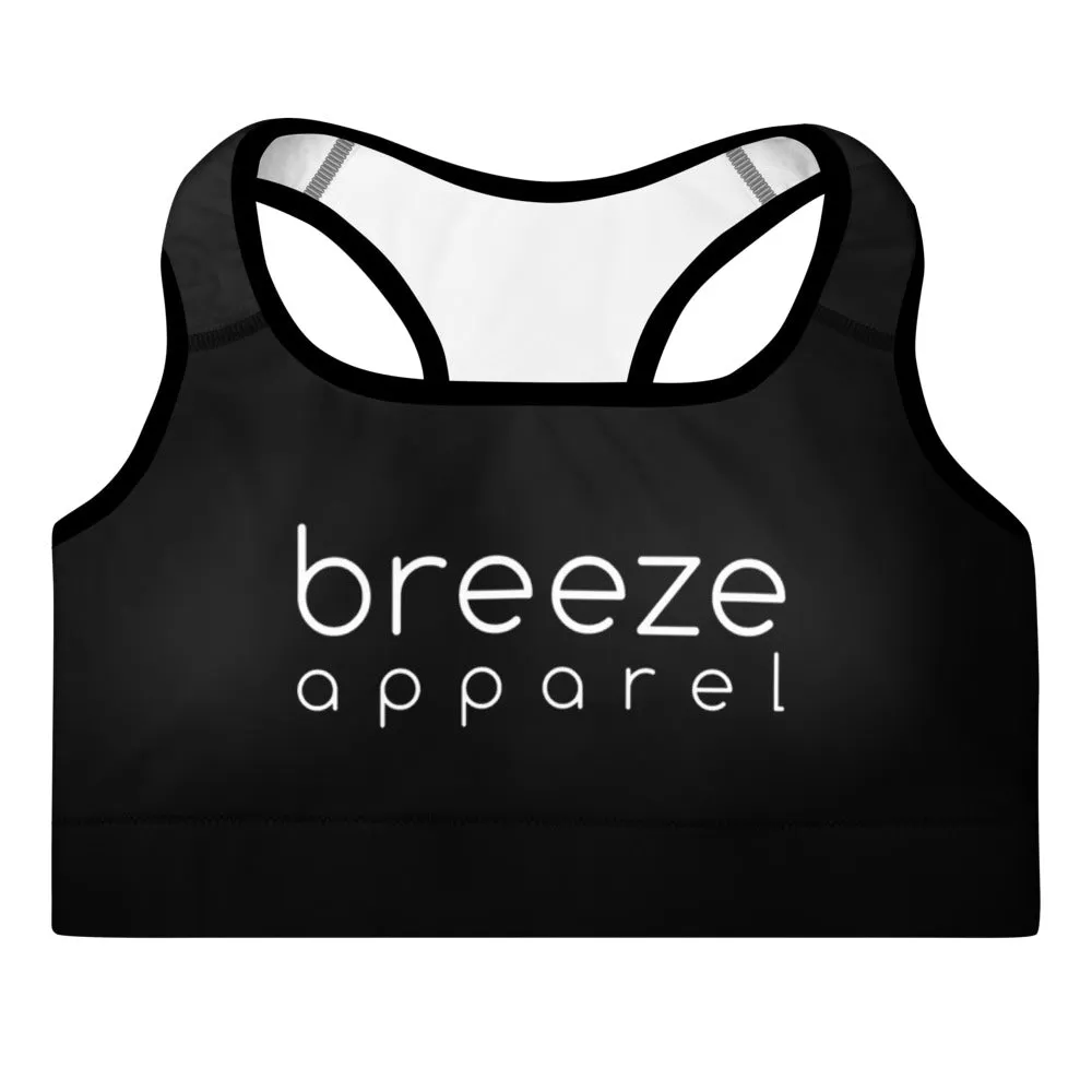 Black padded sports bra