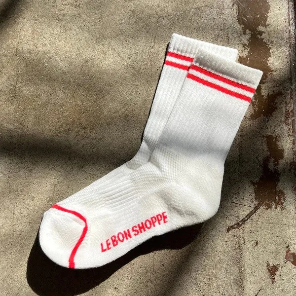 Boyfriend Socks (Clean White)