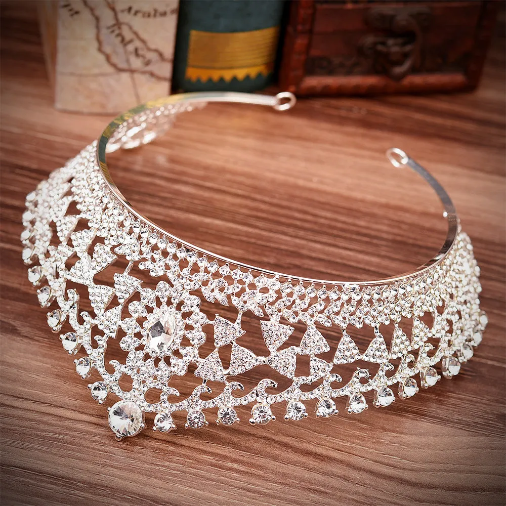 Bridal hair accessories headdress accessories crown exquisite geometric type rhinestone alloy bridal crown
