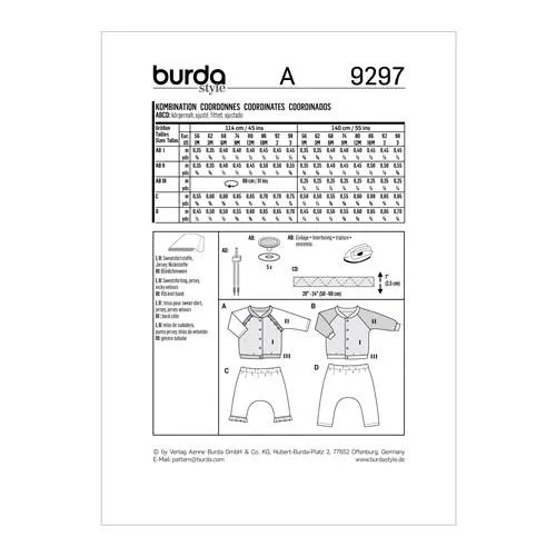 Burda Pattern X09297 Misses' Casual Jackets & Bottoms (1M-3)
