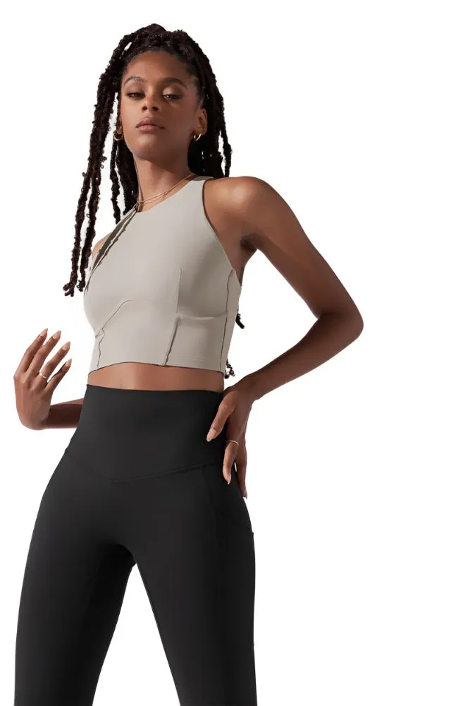 Cleo Corset Crop Bralette - Taupe