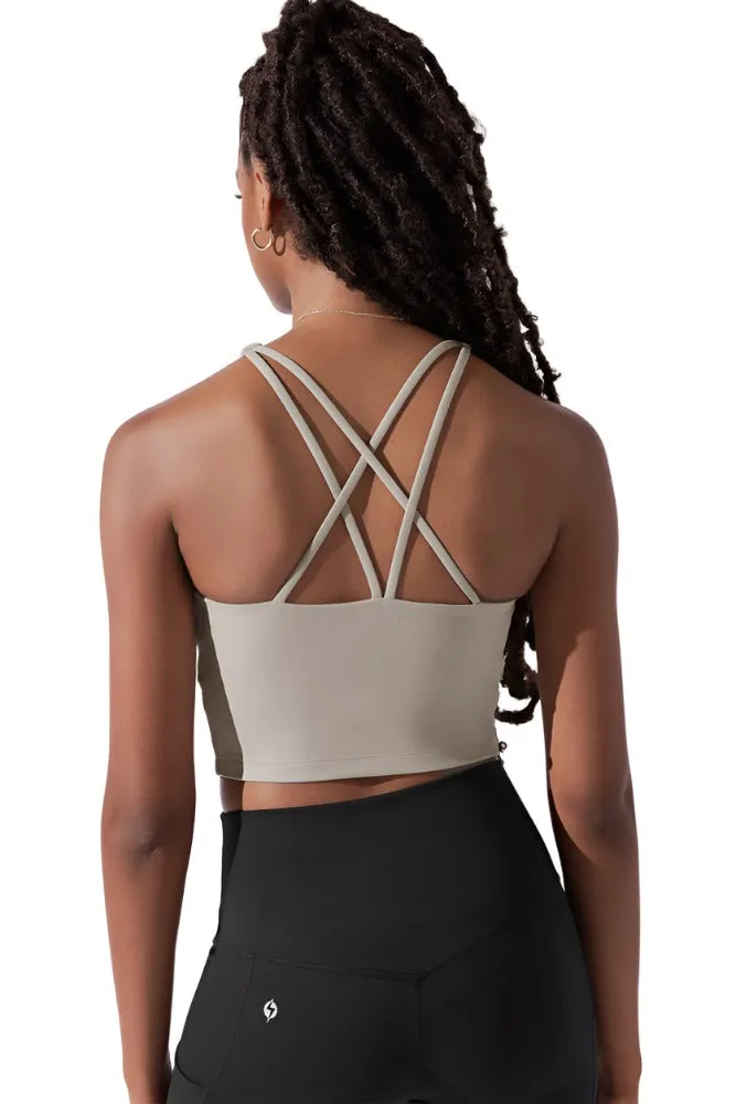 Cleo Corset Crop Bralette - Taupe