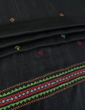 Embroidered Shawl CS-101 Black