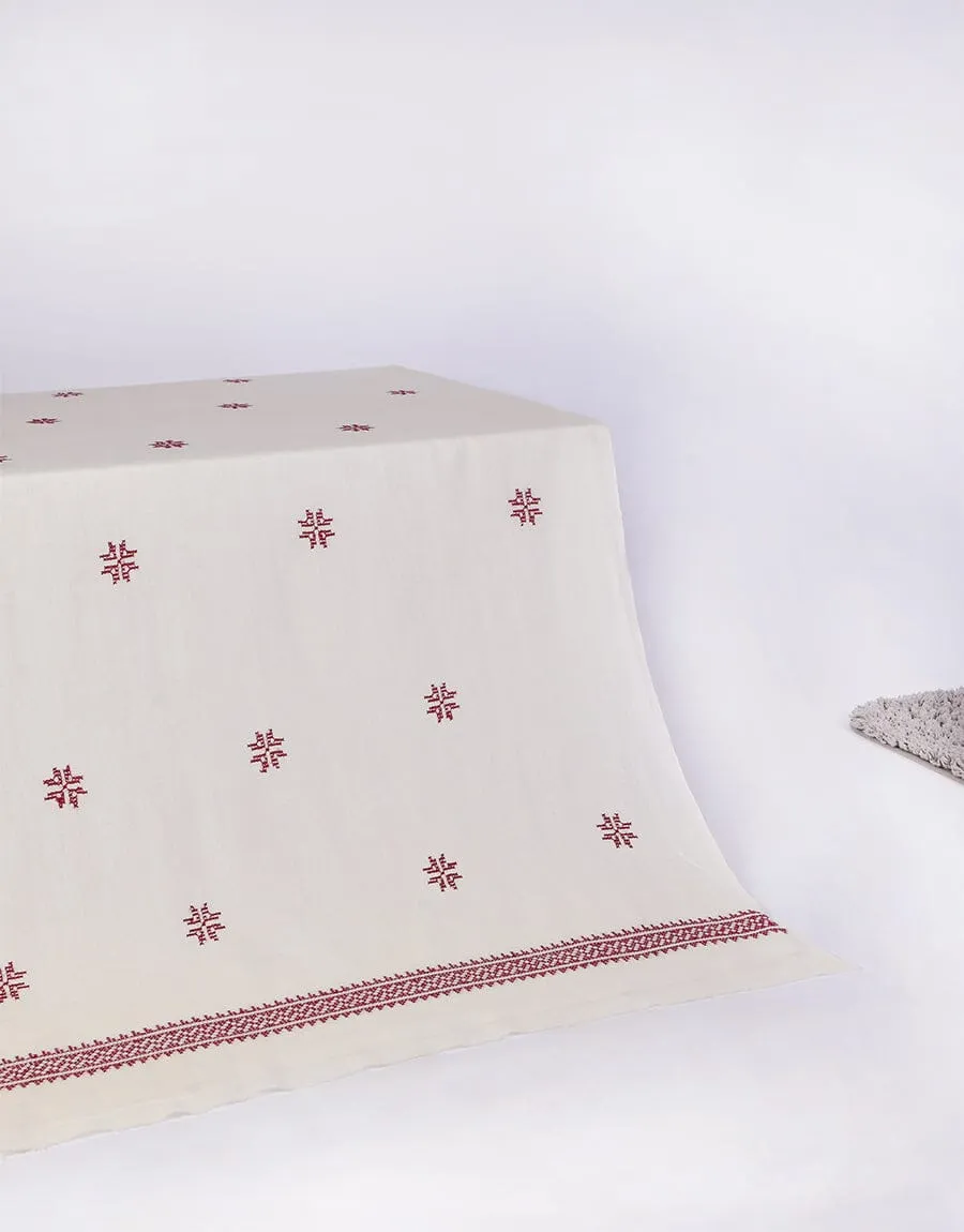 Embroidered Shawl CS-108 Off White