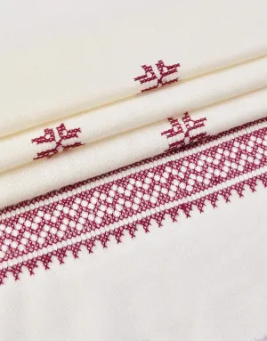 Embroidered Shawl CS-108 Off White