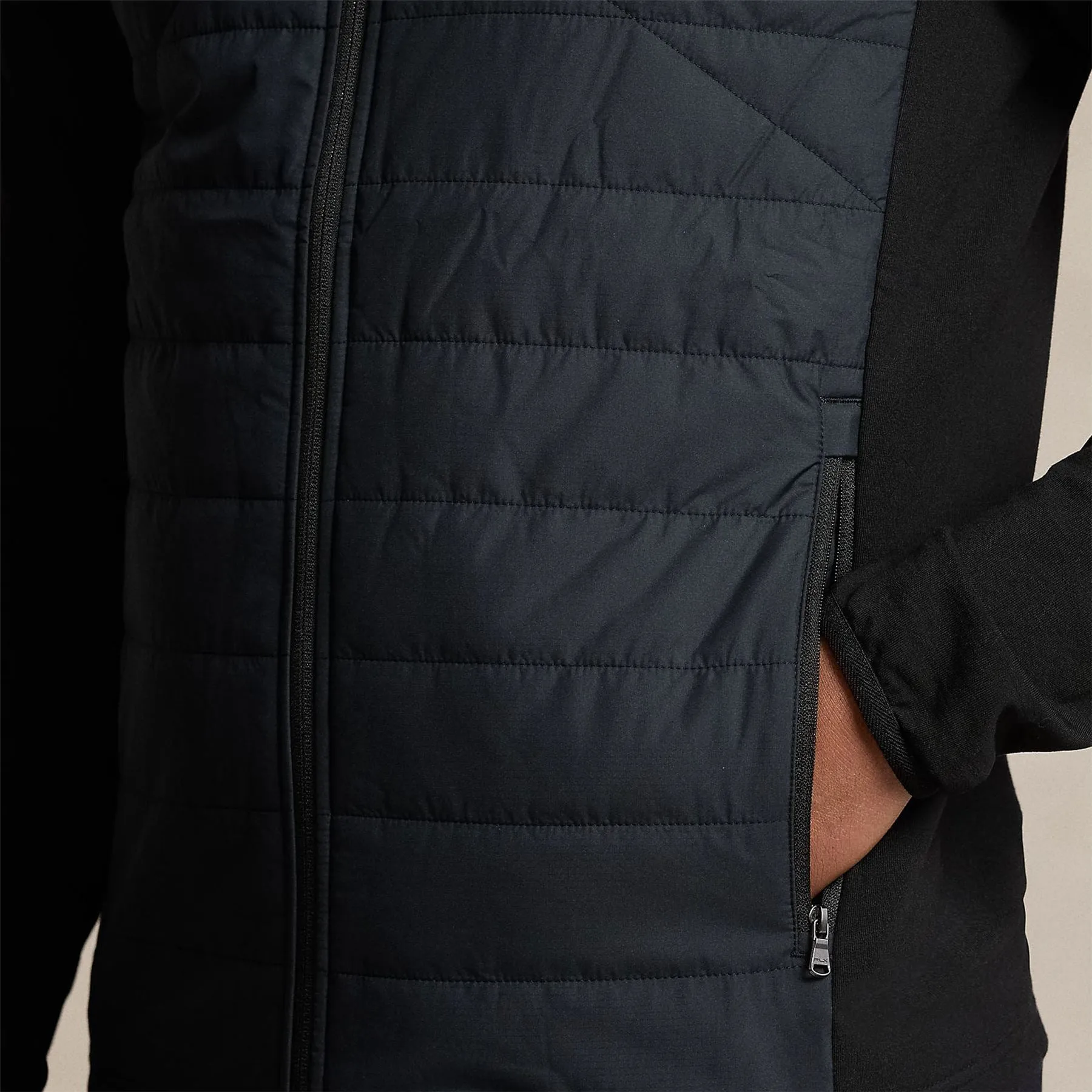 Hybrid Mockneck Jacket Polo Black - SS24