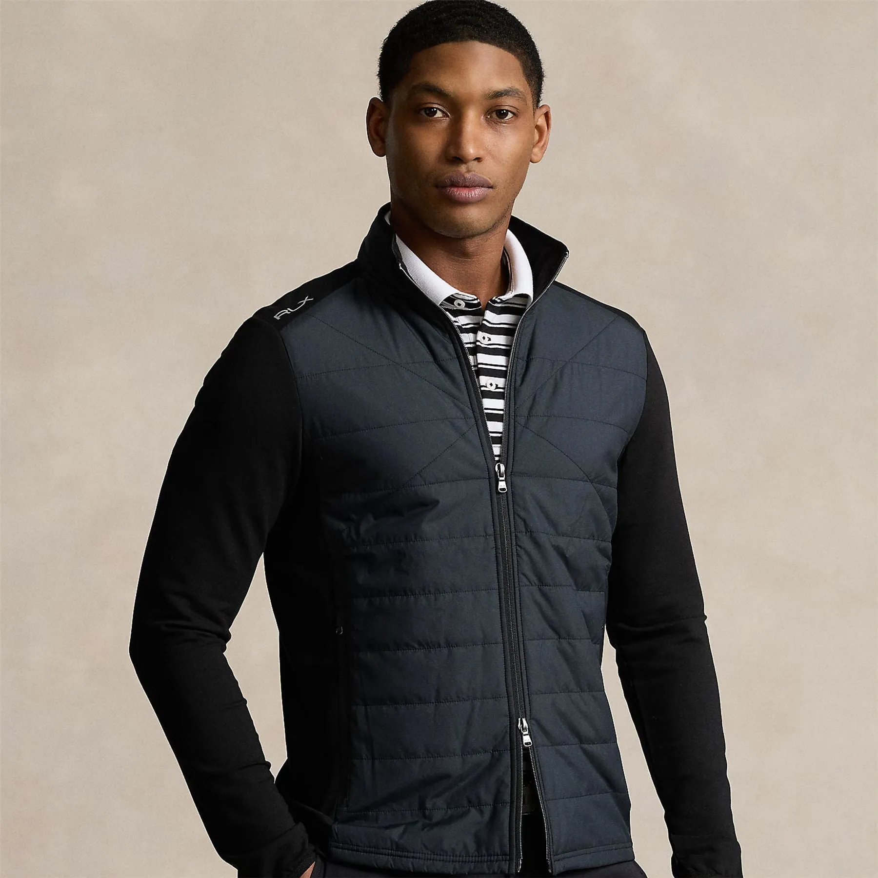 Hybrid Mockneck Jacket Polo Black - SS24
