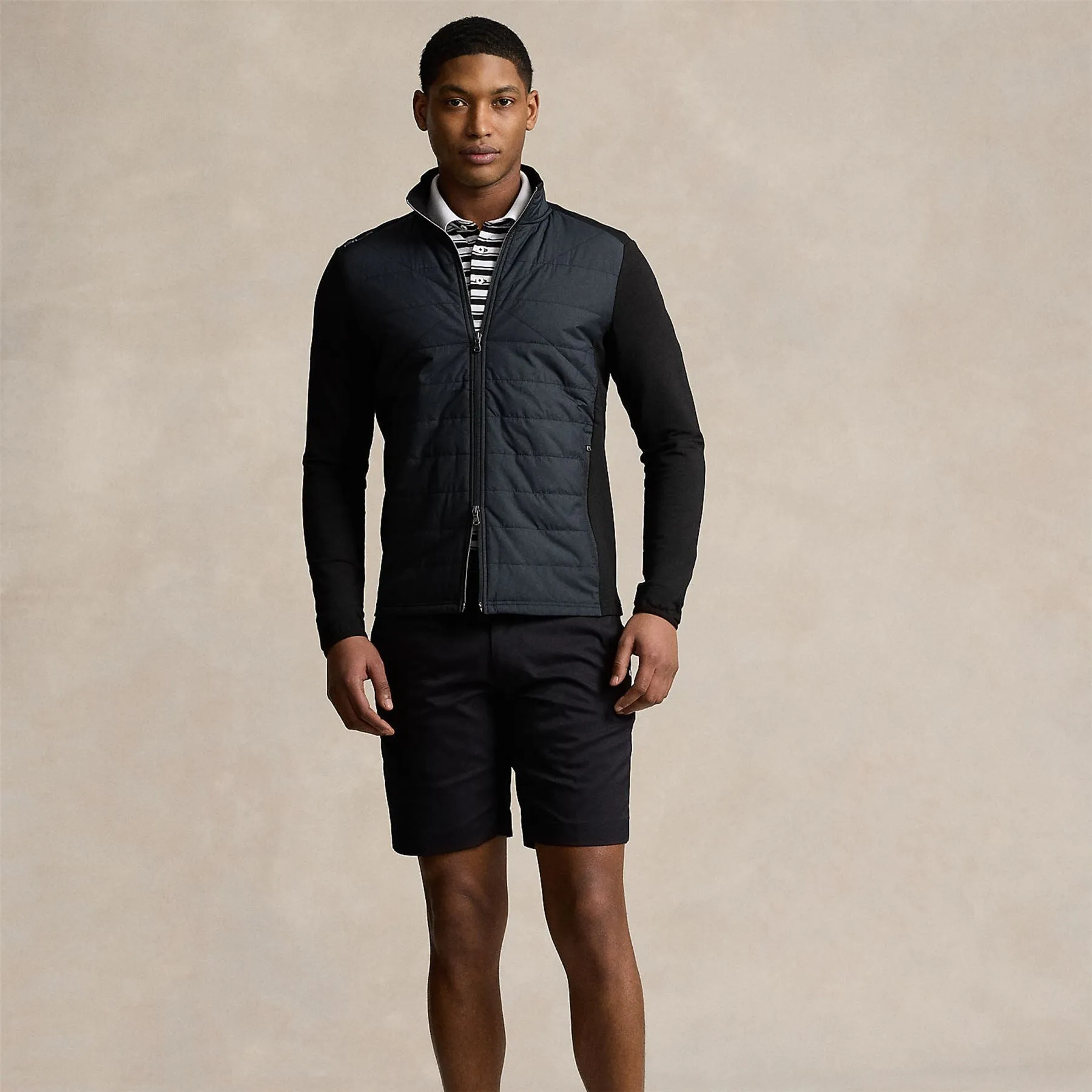Hybrid Mockneck Jacket Polo Black - SS24
