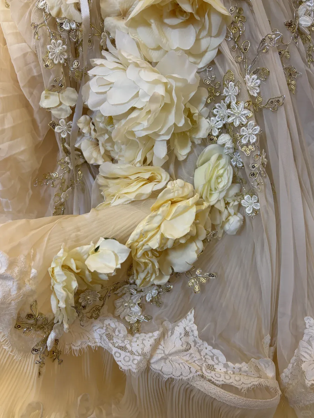 Ivory Strapless A-Line Appliques Ruffles Birthday Ball Gowns Formal Evening Gowns, D1119