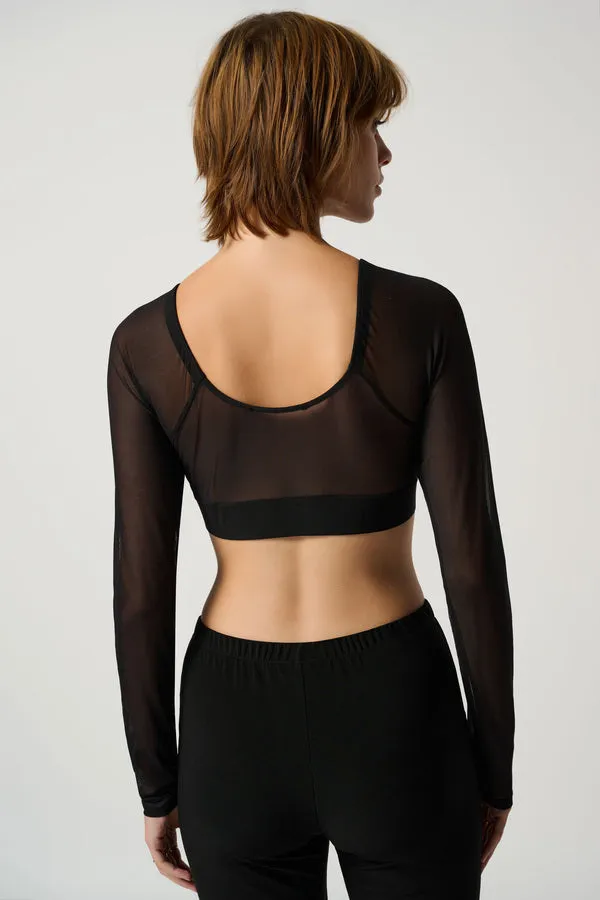 Joseph Ribkoff Black Long Sleeved Mesh Cover Up