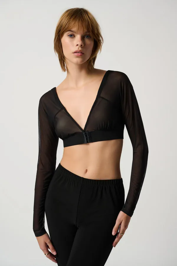 Joseph Ribkoff Black Long Sleeved Mesh Cover Up