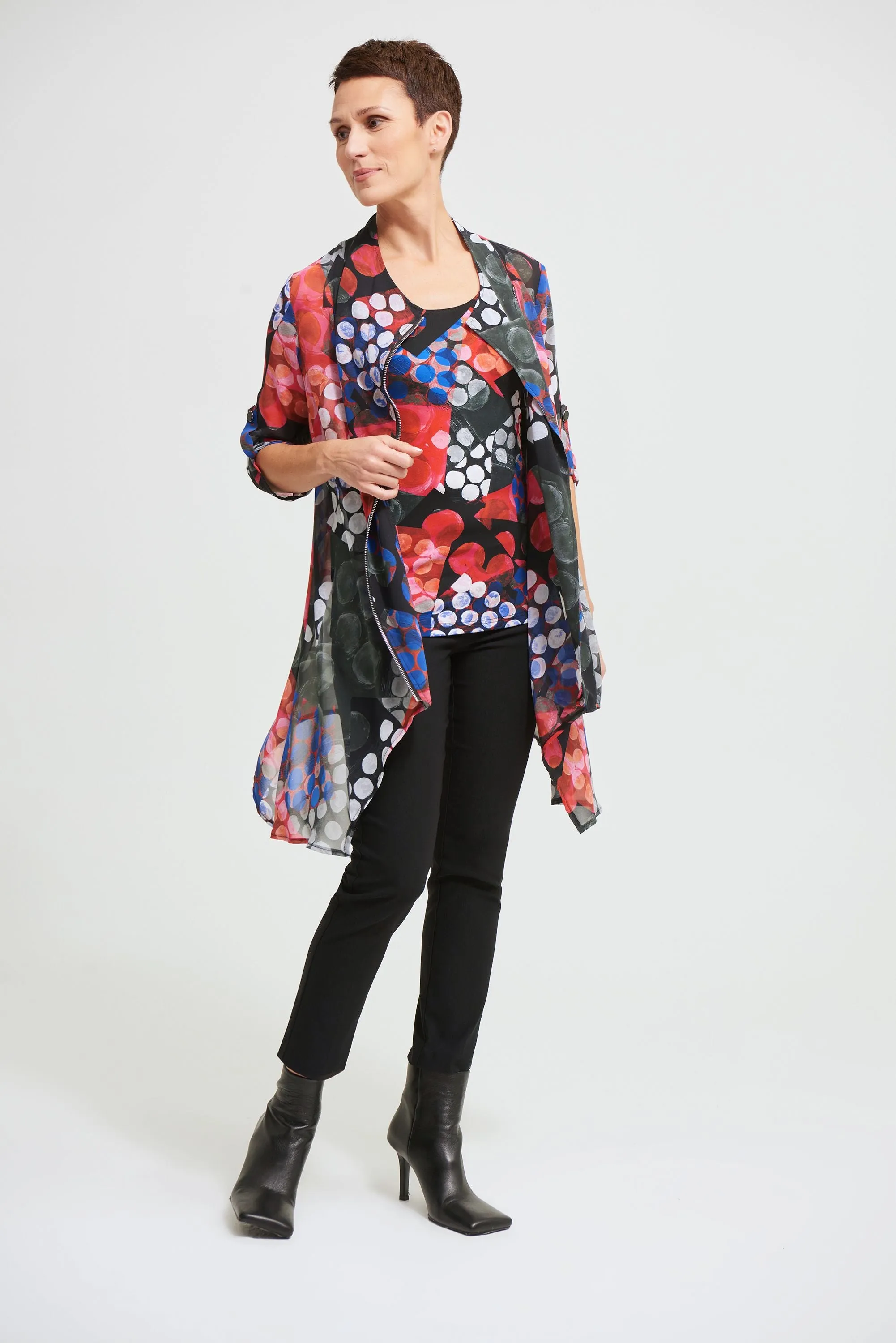 Joseph Ribkoff Chiffon Twin Set Top
