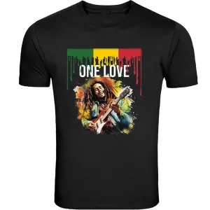 One Love Bob Marley Kingston Jamaica 1945 Rasta Leaf TEE Zion Rootswear Licensed T-Shirt Tee