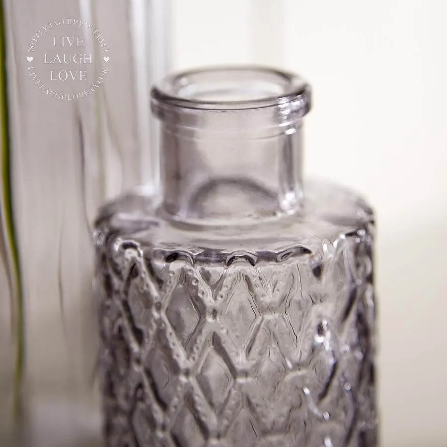 Set of 3 Assorted Glass Vases - Smoky Grey