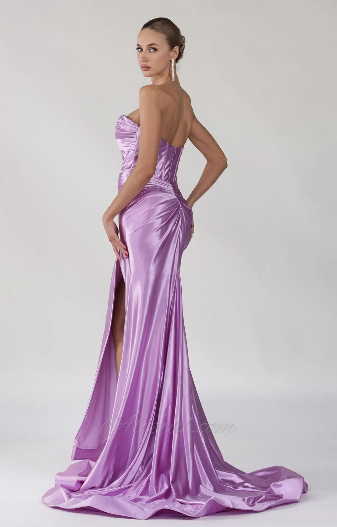 Strapless Sweetheart Collar Cutout High Split Mermaid Dress
