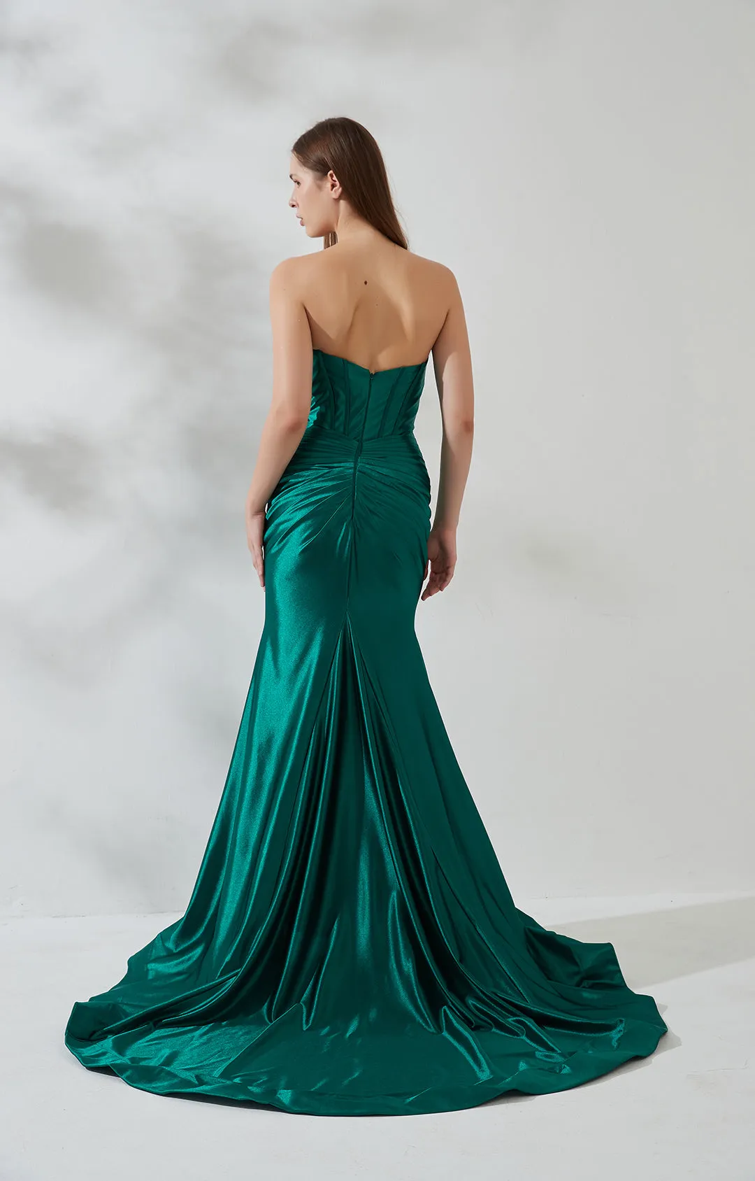 Strapless Sweetheart Collar Cutout High Split Mermaid Dress