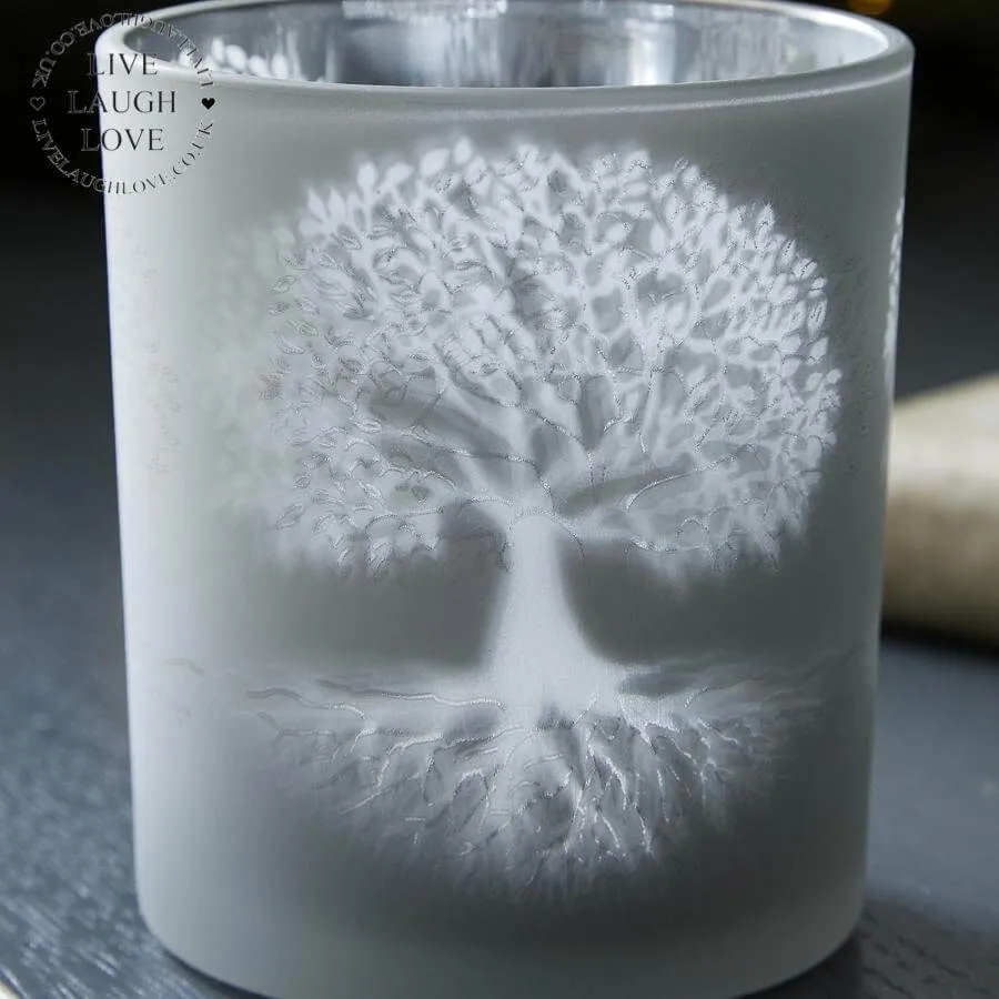 Tree Of Life Antique Silver Tea Light Holder