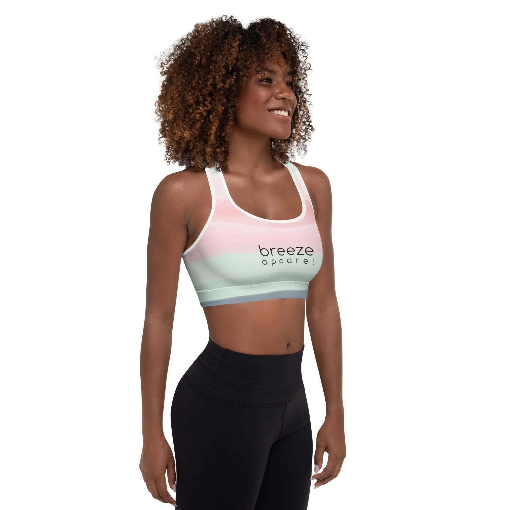 'Watercolor' padded sports bra