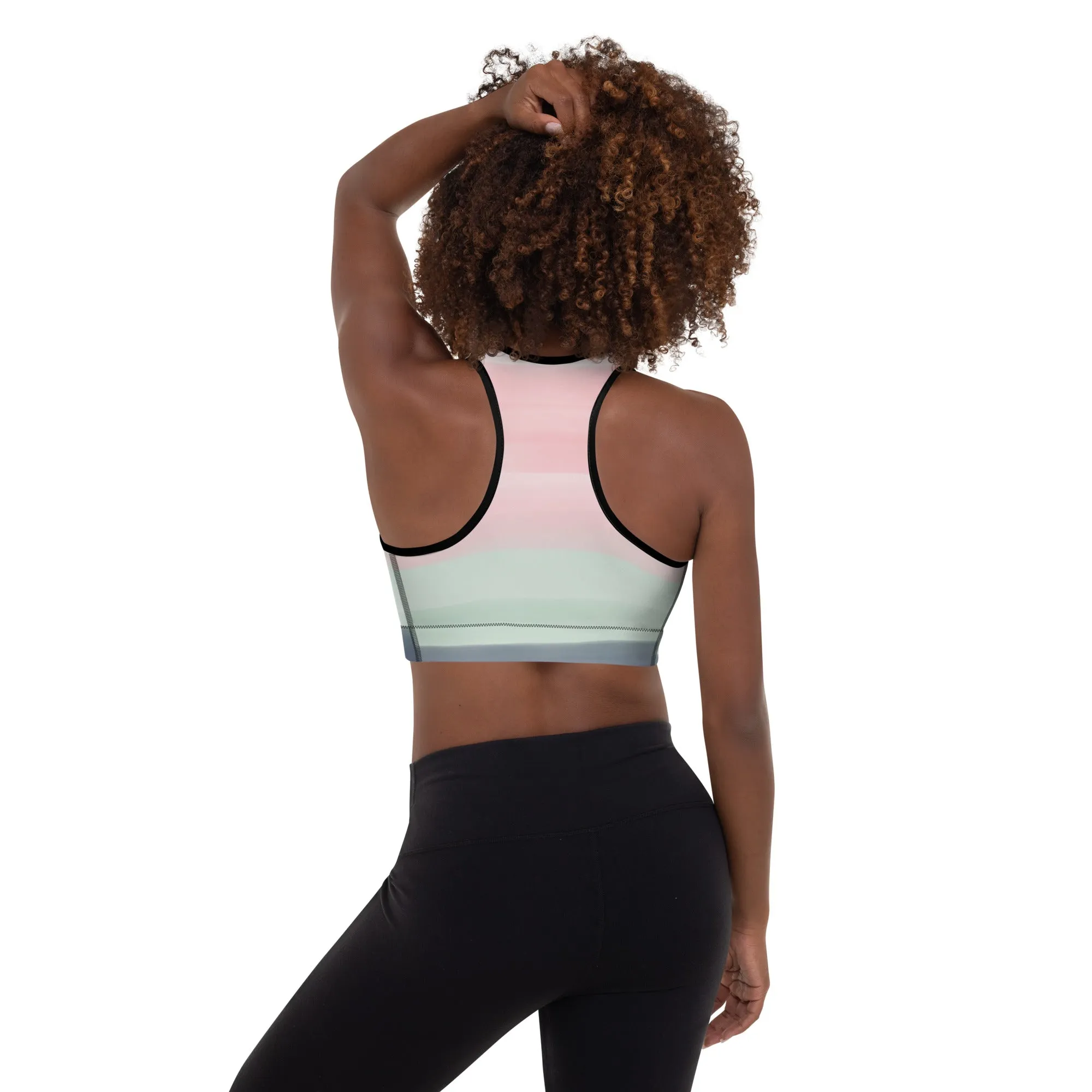 'Watercolor' padded sports bra