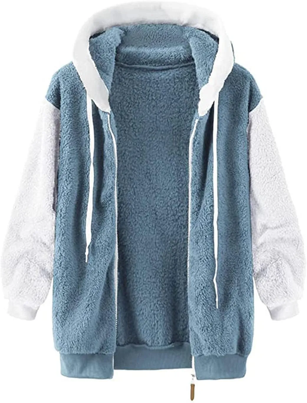 Winter Coat Women With Hood,Womens Oversized Fuzzy Fleece Jacket Full Zip Up Hoodie 2024 Winter Warm Sherpa Jackets