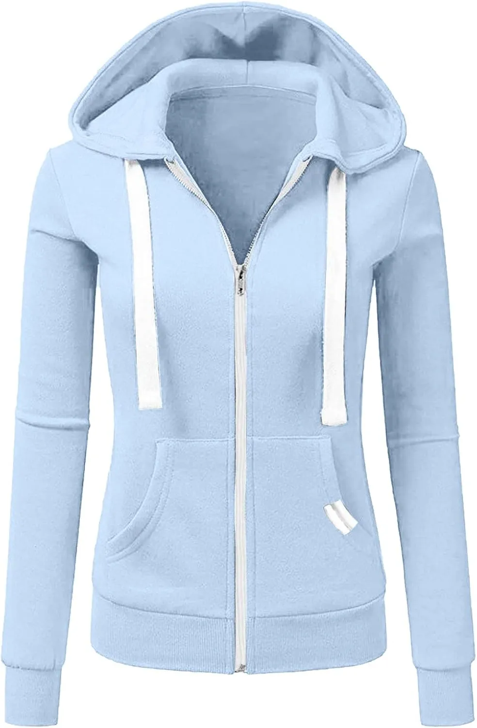 Womens Zip Up Hoodies Long Sleeve Slim Fit Hooded Sweatshirts 2024 Casual Lightweight Jacket Streetwear Hoodies